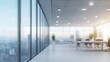 © khalid_spk - Beautiful blurred background of a light modern office interior with panoramic windows