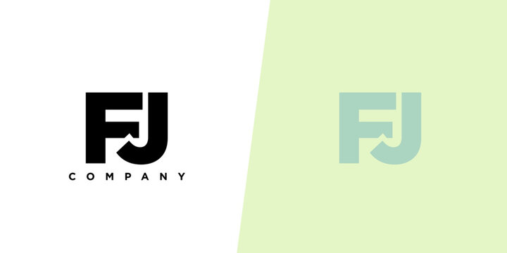 Letter F and J, FJ logo design template. Minimal monogram initial based logotype.