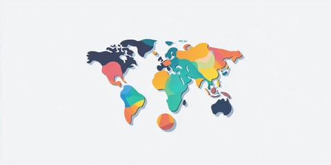  World map. vector illustration of Earth. Planet image, flat background. environmental friendly, colorful image. representation icon logo.. America, Asia, Africa, Europe, Asia, Australia. travel guide