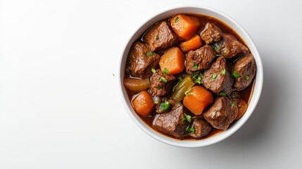 Top view of Delicious homemade beef stew