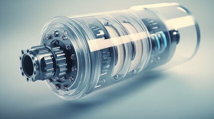 Aufkleber - Transparent Cylinder Encasing Complex Gear System