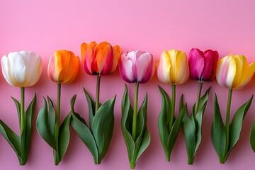 Images of tulips with pink tone give feeling of sweetness and romance, with a hint of calm and warmth. They can be used in designs to communicate emotions related to love, good wishes or celebrating.