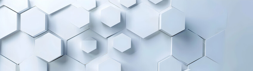 Poster - Abstract white background with a hexagonal pattern, vector illustration. Abstract futuristic geometric wallpaper design