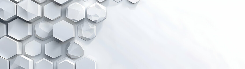 Poster - Abstract white background with a hexagonal pattern, vector illustration. Abstract futuristic geometric wallpaper design