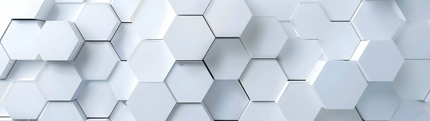 Poster - Abstract white background with a hexagonal pattern, vector illustration, in white color
