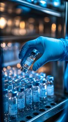 Aufkleber - A person is holding a bottle of medicine in a lab