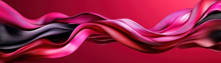 Aufkleber - Abstract Pink and Purple Wavy Lines on Red Background.