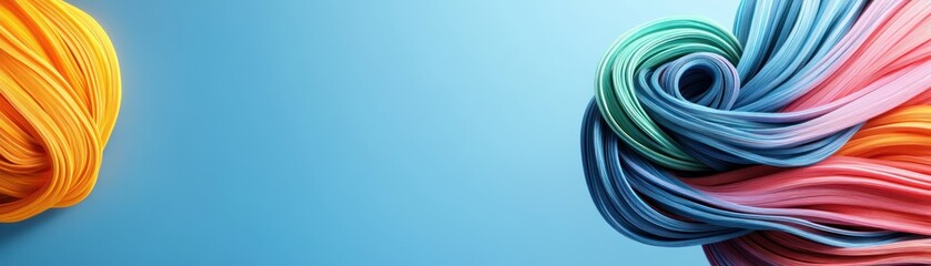 Aufkleber - Abstract Colorful Swirls on Blue Background.