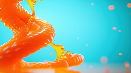 Aufkleber - Orange Juice Splash with Blue Background.