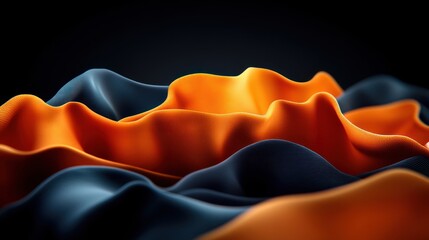 Poster - Abstract Wavy Orange and Blue Texture.