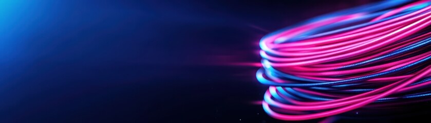 Aufkleber - Neon Pink and Blue Wires Abstract Background.