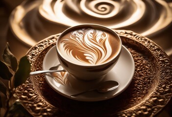 artistic steamed milk patterns freshly brewed coffee showcasing intricate designs textures enthusiasts baristas, latte, foam, espresso, cappuccino, swirl, drink