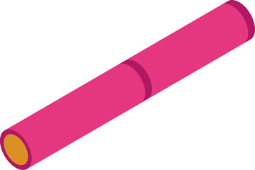 Poster - simple minimal icon of a pink marker pen, lying diagonally, isolated on white background