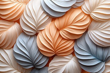Poster - Abstract Floral Pattern Soft Pastel Colors Nature Texture Artistic Leaf Design Mo