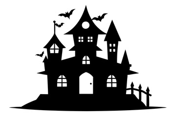 Halloween house | vector silhouette illustration on white background