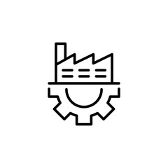 Poster - Smart Factory outline icons, minimalist vector illustration ,simple transparent graphic element .Isolated on white background