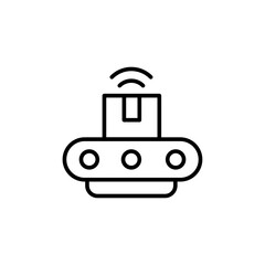 Poster - Smart Factory outline icons, minimalist vector illustration ,simple transparent graphic element .Isolated on white background