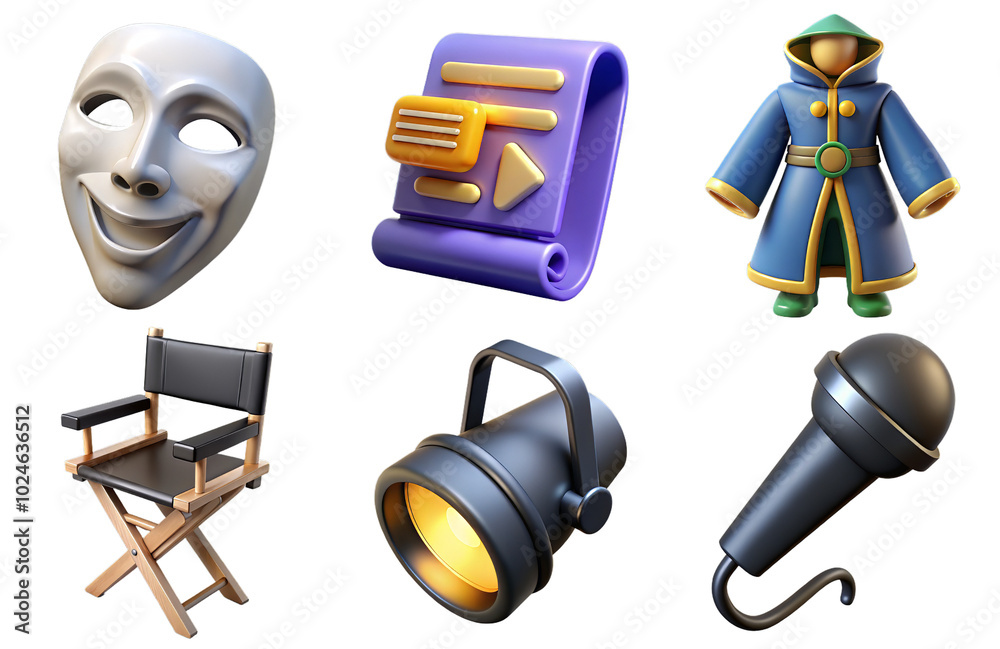 3d render set of Actor Collection isolated on transparent background ...