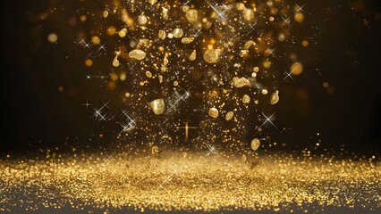 Wall Mural - Background image with golden particles