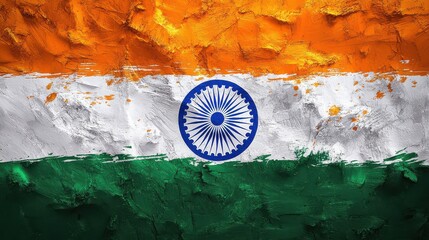 Vibrant Indian Flag Background with Happy Independence Day Strokes for Festive Celebrations