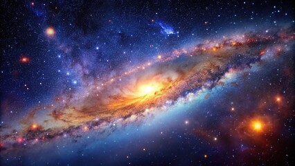 Wall Mural - space galaxy night sky with nebula and stars eye level