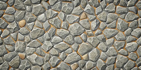 A seamless pattern of irregularly shaped grey stones with a light grey mortar, creating a realistic cobblestone texture