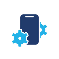 Poster - mobile setting app colored icon vector design good for web or mobile app