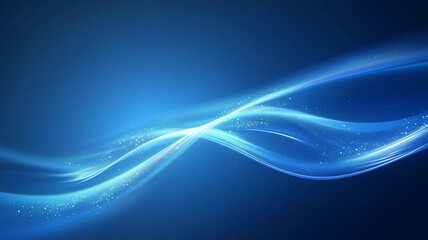 Elegant blue digital wave concept with soft glowing lines in a minimalistic futuristic background