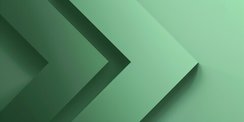 Poster - Abstract green gradient background with an arrow-shaped elements arrow flat design, vector illustration, 2D, minimalism website banner.