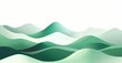 © Abstract Design - Vector style banner with green wavy hills on a white background, in a minimalistic style, flat design, using green color, simple shapes, illustration