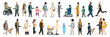 © liana2012 - People of different ages and nationalities on a walk in winter . Families with children, old and young couples, mothers with children, athletes, friends together. Big vector set of active people.