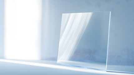 Pieces of transparent acrylic sheets isolated on background