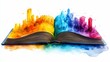 © YudhoStd - An open book with vibrant cityscapes emerging from its pages, symbolizing imagination and creativity.