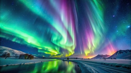 Wall Mural - stunning northern lights dancing in the sky