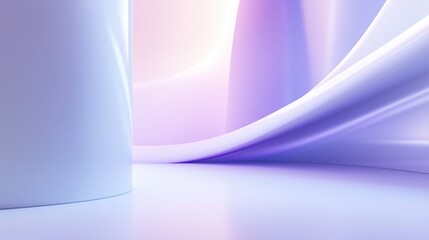 Poster - soft purple drapes gracefully flow in an artistic display against a smooth surface in a modern inter