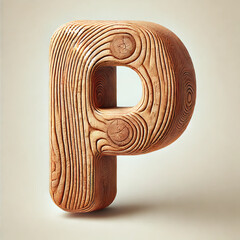 wood texture lettering P