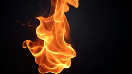 Aufkleber - Fiery Passion: A mesmerizing flame dances against a stark black background, its orange and yellow hues capturing the raw power and intensity of fire.  