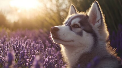 Canvas Print - Husky Sunset.