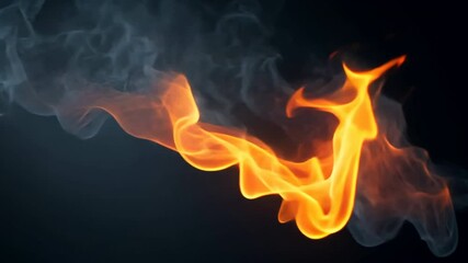 Aufkleber - Fiery Dance of Smoke and Flame: A mesmerizing abstract image of dancing flames against a dark backdrop, capturing the raw energy and beauty of fire.