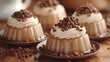 © Milaballe - Delicious chocolate pudding desserts topped with whipped cream and crumbles