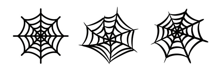 vector set of isolated spider webs