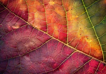 Wall Mural - autumn leaf macro