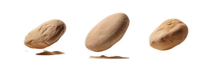 Aufkleber - Three isolated, smooth, round sand piles against a white background.