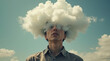 © StockShop - Creative Conceptual Image of Person with Their Head in the Clouds, Symbolizing Daydreaming, Imagination, and Mindfulness