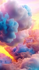 Aufkleber - Vibrant colorful clouds in the sky, dreamlike scenery. Abstract art and imagination concept