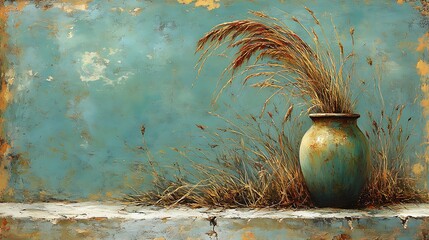 Poster - Elegant Tall Slender Vase with Opaque Finish