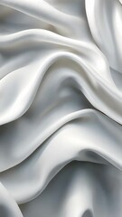 Poster - Elegant waves of white silk fabric, smooth texture. Luxury textile and fashion concept
