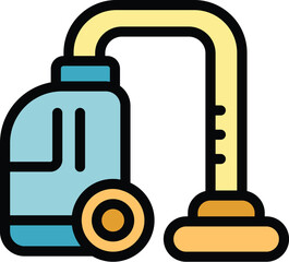 Poster - vacuum cleaner icon, filled outline design of cleaning equipment