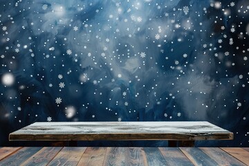 winter background and tabletop