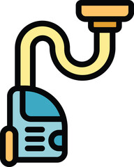 Poster - Vacuum cleaner cleaning using suction power icon vector outline